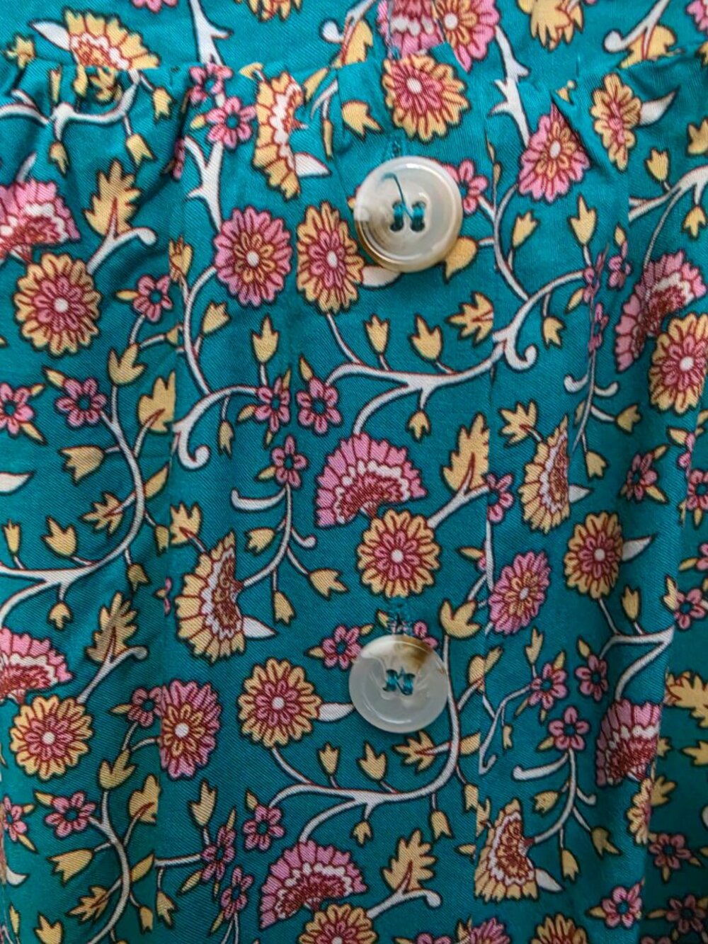 Natural Life Avery Midi Women's Green Floral Cottagecore Prairie Dress Sz L - Picture 11 of 11